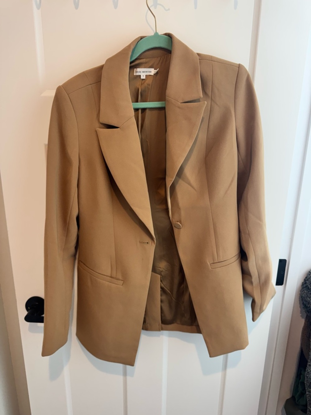Good American Camel Blazer Jacket